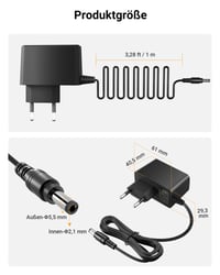 Adaptor alimentare Anlapus 12V 2A pentru cameră CCTV DVR, conector 5,5x2,1 mm, cablu 1 m, ștecher EU 4