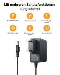 Adaptor alimentare Anlapus 12V 2A pentru cameră CCTV DVR, conector 5,5x2,1 mm, cablu 1 m, ștecher EU 2
