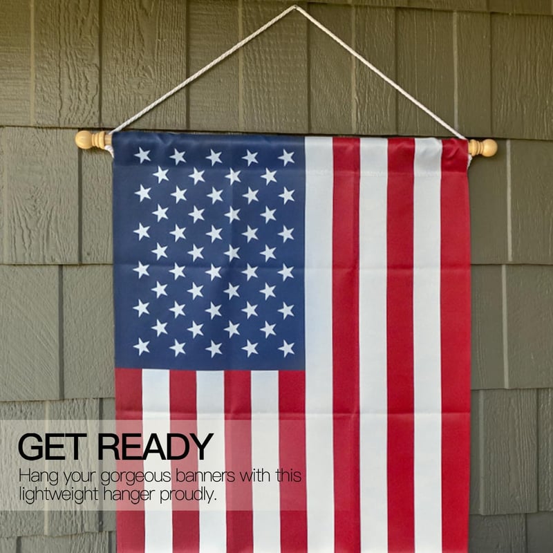 Anley 35 cm-es Fa Zászlótartó Rúd - Vízszintes Zászlófüggesztő Házhoz és Céges Zászlókhoz