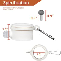 Anley Forgó Zászlórúd Rögzítő Gyűrű - Csavarodásmentes Zászlótartó Fém Csipesszel - 2,54 cm Átmérő - Kültéri Használatra (2 db) 2