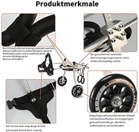 Anmas Power Kutya Kerekesszék Állítható Hátulsó Lábakhoz, Hordozható Mozgássegítő Eszköz Kutyáknak L Méret Ezüst 3