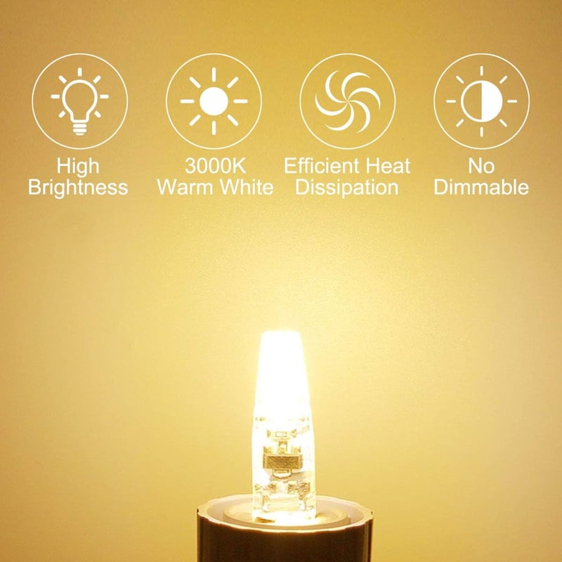 Anmossi G4 LED izzó 3W meleg fehér 3000K 12V 10db csomag