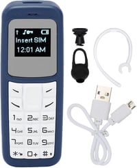 Annadue BM30 Bluetooth fülkampós mobiltelefon SIM-kártyás, 350 mAh - kék 9