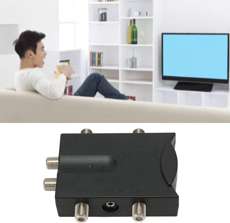 Annadue TV Jelerősítő 2 Bemenet 4 Kimenet Kétirányú Antenna Kábel TV Erősítő Nagy Erősítéssel Veszteségmentes Átvitelhez