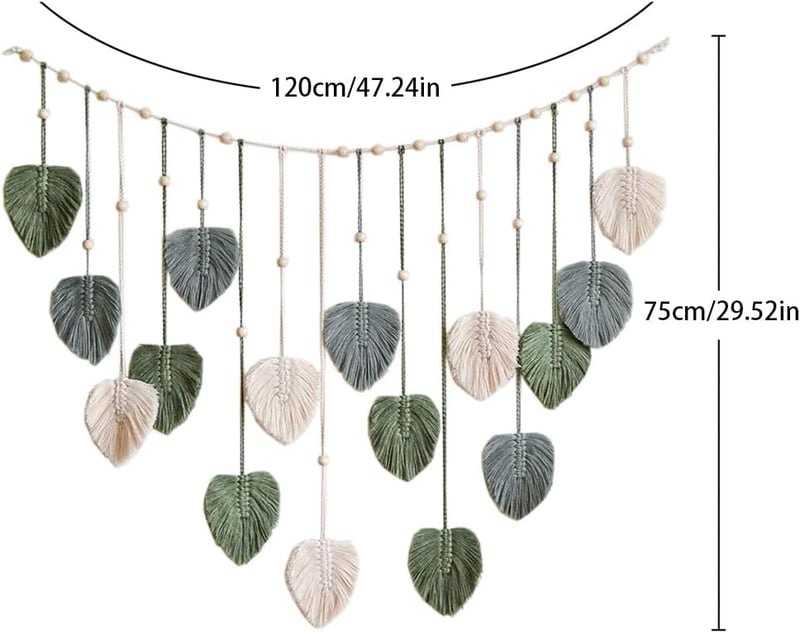 Anneratteryer Makramé Fali Kárpit Nagy Méret, Boho Dekoráció Nappali Hálószoba Gyerekszoba, Fali Textil Díszítés 120x75 cm