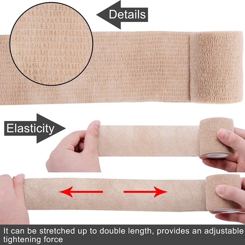 Annhao Öntapadó Rugalmas Kötszer 12 Tekercs - 5cm x 4.5m Sport Bandázs Kézre, Lábra, Térdre - Légáteresztő Elasztikus Fásli 12 Színben