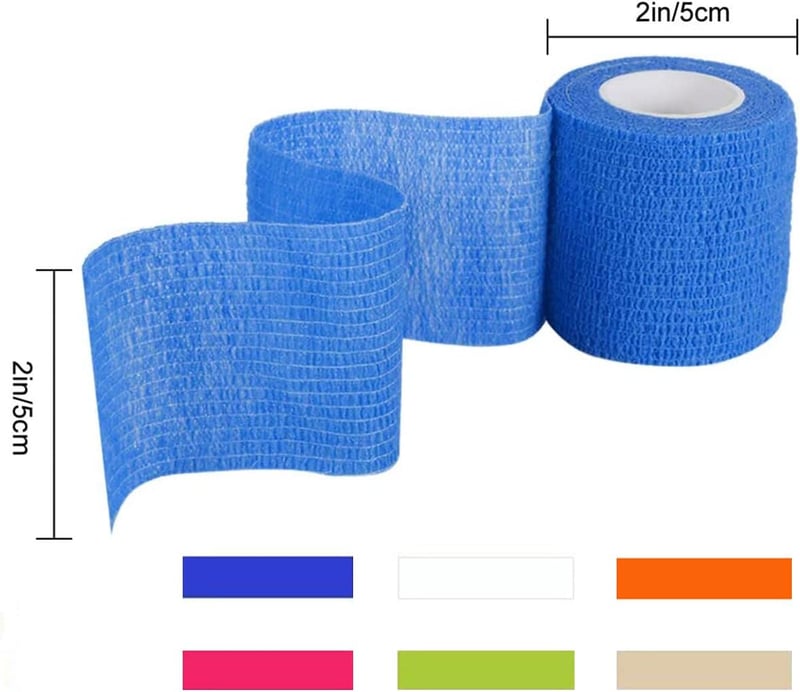 Annhao Öntapadó Rugalmas Kötszer 12 Tekercs - 5cm x 4.5m Sport Bandázs Kézre, Lábra, Térdre - Légáteresztő Elasztikus Fásli 12 Színben