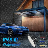 Pachet 2 bucăți proiector industrial cu LED ANNIFUNLY UFO 200W, 28000 lumeni, 6500K alb rece, IP65, pentru garaj, depozit, fabrică, stadion, hală 4