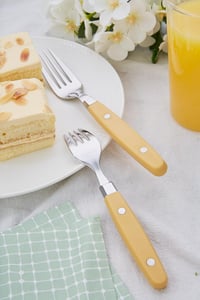 ANNOVA Retro Rozsdamentes Evőeszköz Készlet 20 Részes Kés Villa Kanál Sárga 8