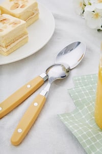 ANNOVA Retro Rozsdamentes Evőeszköz Készlet 20 Részes Kés Villa Kanál Sárga 4