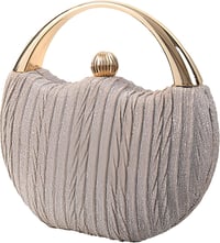 Anopo Női Flitteres Alkalmi Táska - Elegáns Estélyi Clutch Láncos Pánttal - Kerek Kézitáska Esküvőre, Bálra és Partikra 1