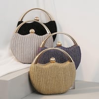 Anopo Női Flitteres Alkalmi Táska - Elegáns Estélyi Clutch Láncos Pánttal - Kerek Kézitáska Esküvőre, Bálra és Partikra 6