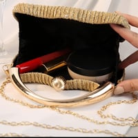 Anopo Női Flitteres Alkalmi Táska - Elegáns Estélyi Clutch Láncos Pánttal - Kerek Kézitáska Esküvőre, Bálra és Partikra 5