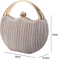 Anopo Női Flitteres Alkalmi Táska - Elegáns Estélyi Clutch Láncos Pánttal - Kerek Kézitáska Esküvőre, Bálra és Partikra 2