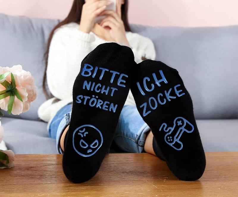 ANPLUS Gaming Zokni 'Bitte nicht stören' Csúszásmentes Gamer Zokni