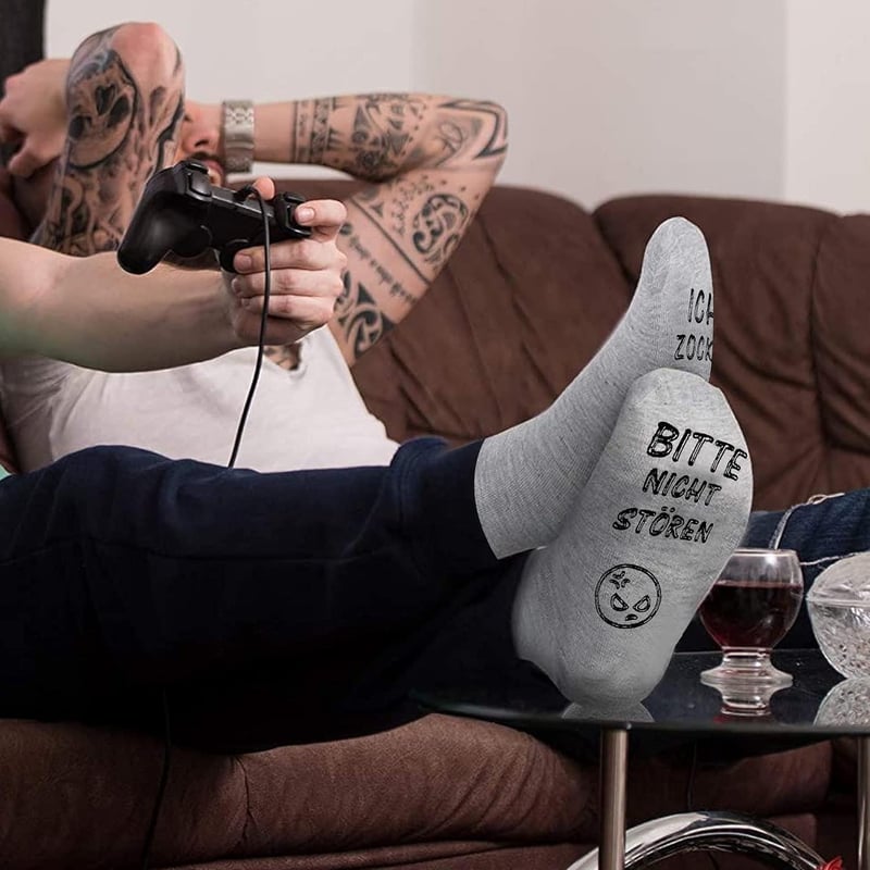 ANPLUS Gaming Zokni 'Bitte nicht stören' Csúszásmentes Gamer Zokni