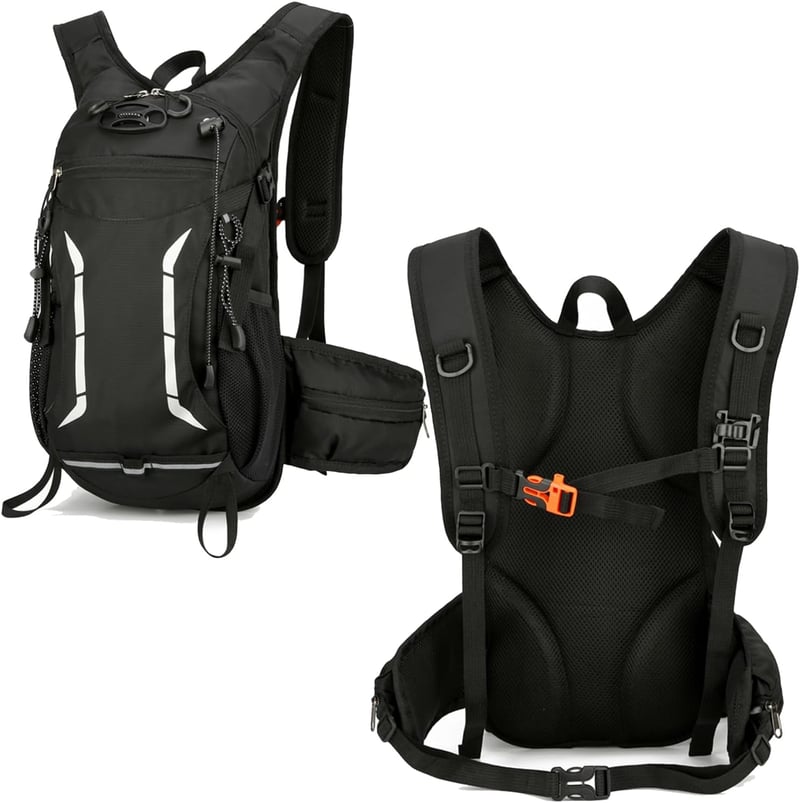 ANPTER Túra Hátizsák Férfi Női Vízálló Trekking Táska Laptop Rekesszel Könnyű Outdoor Kirándulás Utazás Fekete
