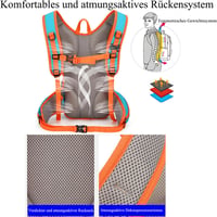 ANPTER Túra Hátizsák Férfi Női Vízálló Trekking Táska Laptop Rekesszel Könnyű Outdoor Kirándulás Utazás Fekete 5