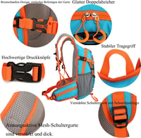 ANPTER Túra Hátizsák Férfi Női Vízálló Trekking Táska Laptop Rekesszel Könnyű Outdoor Kirándulás Utazás Fekete 6