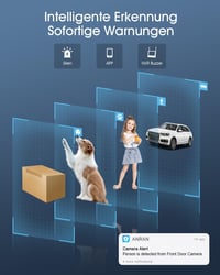 ANRAN 3K Kültéri WiFi Kamerarendszer - 8CH 10.5" Monitoros NVR 4db 5MP PTZ Kamerával, Automatikus Követés, Személy/Jármű/Állat Érzékelés, 2T 5
