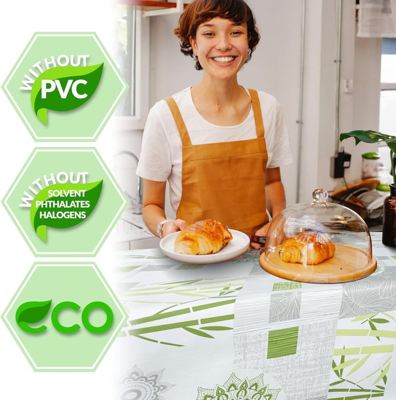 ANRO INES Vászonterítő Méterre Vágható Mosható PVC Mentes 135 cm Kerek