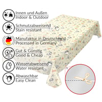 ANRO Voskovaný obrus na detskú narodeninovú oslavu so zvieracím motívom – umývateľný, svetlozelený – 100x140 cm 2