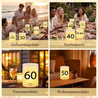 Set 18 Suporturi pentru Lumânări Anruzon, Decor de Masă pentru Zi de Naștere – Decorațiune cu Eucalipt pentru Femei și Bărbați – Decorațiuni de Petrecere „Happy Birthday” pentru Lumânări Pastilă și Lumânări Clasice 6