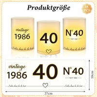 Set 18 Suporturi pentru Lumânări Anruzon, Decor de Masă pentru Zi de Naștere – Decorațiune cu Eucalipt pentru Femei și Bărbați – Decorațiuni de Petrecere „Happy Birthday” pentru Lumânări Pastilă și Lumânări Clasice 4