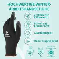 Mănuși de protecție de iarnă Ansell ActivArmr 97-631 cu strat din PVC, mănuși de siguranță din nailon rezistente la frig pentru o prindere sigură, 1 pereche, mărimea 8 (S) 2