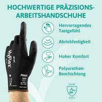 Ansell HyFlex 48-101 Nylon Munkakesztyű Fekete 12 Pár Méret 9 2