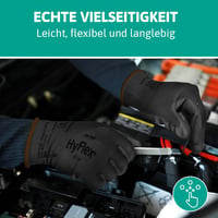 Ansell HyFlex 48-101 Nylon Munkakesztyű Fekete 12 Pár Méret 9 6