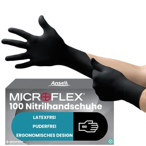 Jednorazové nitrilové rukavice Ansell Microflex 93-732, XL – 100 ks