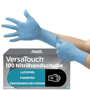 Mănuși de unică folosință din nitril Ansell VersaTouch 92-471 - albastru - mărimea M - 100 buc