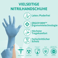 Ansell VersaTouch 92-471 Nitril Egyutas Kesztyű Kék M 100db Latex Mentes 2