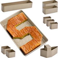 Anseom Szám és Betű Tortaforma Készlet, Nagy Tapadásmentes Sütőforma 9 Cserélhető Betéttel, 37,5x23,8 cm, Esküvő Születésnap 1