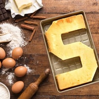 Anseom Szám és Betű Tortaforma Készlet, Nagy Tapadásmentes Sütőforma 9 Cserélhető Betéttel, 37,5x23,8 cm, Esküvő Születésnap 5