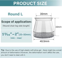 Ansible 24 db Szilikon Szék Lábvédő Sapka Filc Betéttel, Parketta Védelem, 33-50 mm - Round L, Klar 7