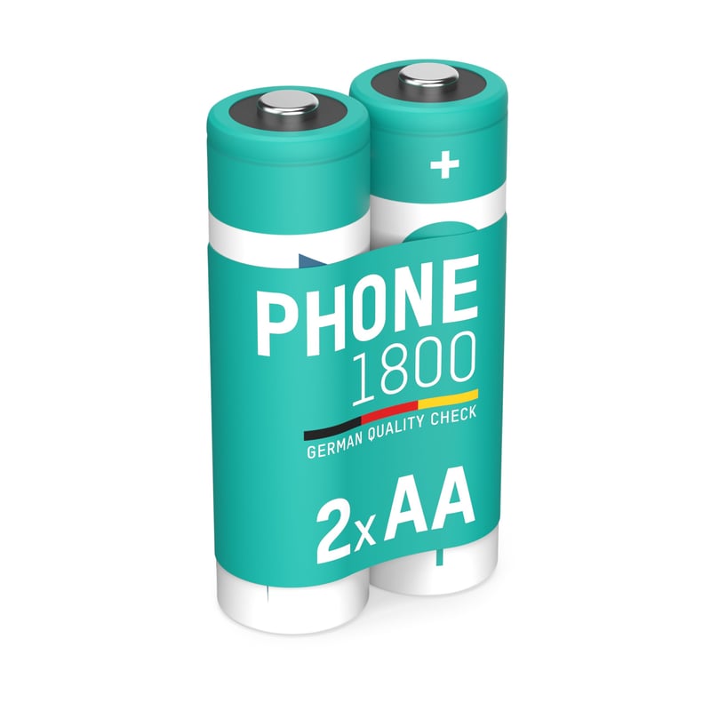 Nabíjateľné batérie Ansmann AA LR06 pre telefóny 1600 mAh 1,2 V Ni-MH – 2 ks – pre DECT telefóny, bezdrôtové telefóny a detské pestúnky