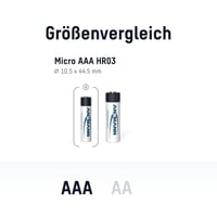 Nabíjateľné batérie Ansmann AAA Micro NiMH 1050 mAh 1,2 V – balenie 8 ks – pre DECT telefóny, fotoaparáty, MP3 prehrávače, solárne svetlá a čelovky 3
