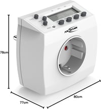 Ansmann AES5 digitális LCD időzítő, 3680W, 8 kapcsolási időponttal 8