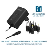 Sursă de alimentare universală Ansmann APS 300 12V – cu 7 adaptoare – pentru dispozitive electrice mici 3-12V – max. 300 mA 5