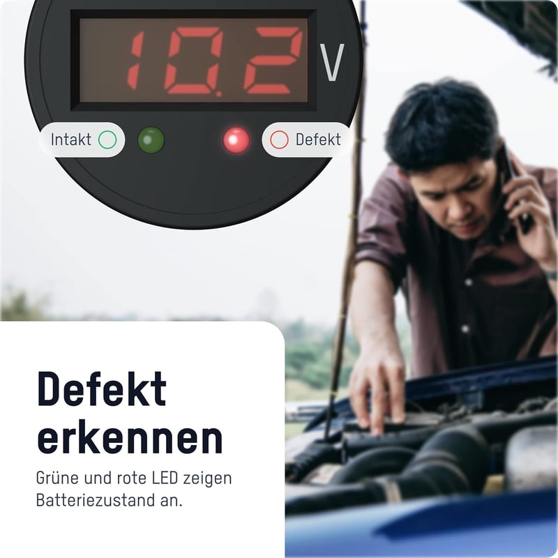 ANSMANN Power Check 12/24V feszültségmérő autó akkumulátor teszter LED kijelzővel