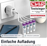 Ansmann Mignon AA újratölthető Li-Ion elem C-csatlakozóval, 1800 mAh, 1,5 V - 4 db 2