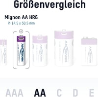 Ansmann Mignon AA újratölthető Li-Ion elem C-csatlakozóval, 1800 mAh, 1,5 V - 4 db 6