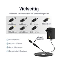 Univerzálny sieťový adaptér Ansmann 3-12V 300mA DC spínaný napájací zdroj so 7 konektormi 3