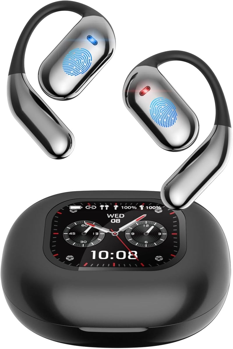 ANSTEN Fordító Fülhallgató Bluetooth 5.4, 144 Nyelvű Nyitott Füles Headset LCD Érintőképernyővel