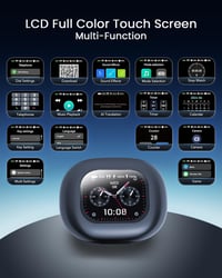 ANSTEN Fordító Fülhallgató Bluetooth 5.4, 144 Nyelvű Nyitott Füles Headset LCD Érintőképernyővel 7