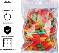 Anstore 120 db holografikus fólia zip tasak Mylar nagy méret 14x20 cm újrazárható csomag címkékkel 126 db 2