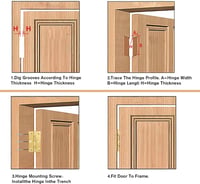 Anstore 4 db arany színű billenő pánt 70x40x1.3 mm csapágyas teherbíró ajtó ablak szekrény zsanér 24 csavarral 5