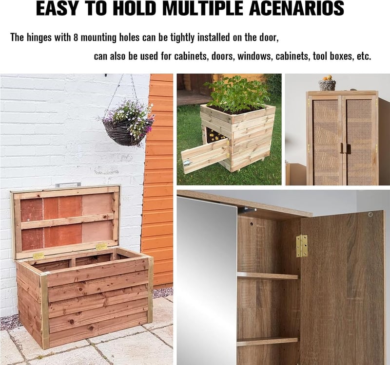 Anstore 4 db arany színű billenő pánt 70x40x1.3 mm csapágyas teherbíró ajtó ablak szekrény zsanér 24 csavarral
